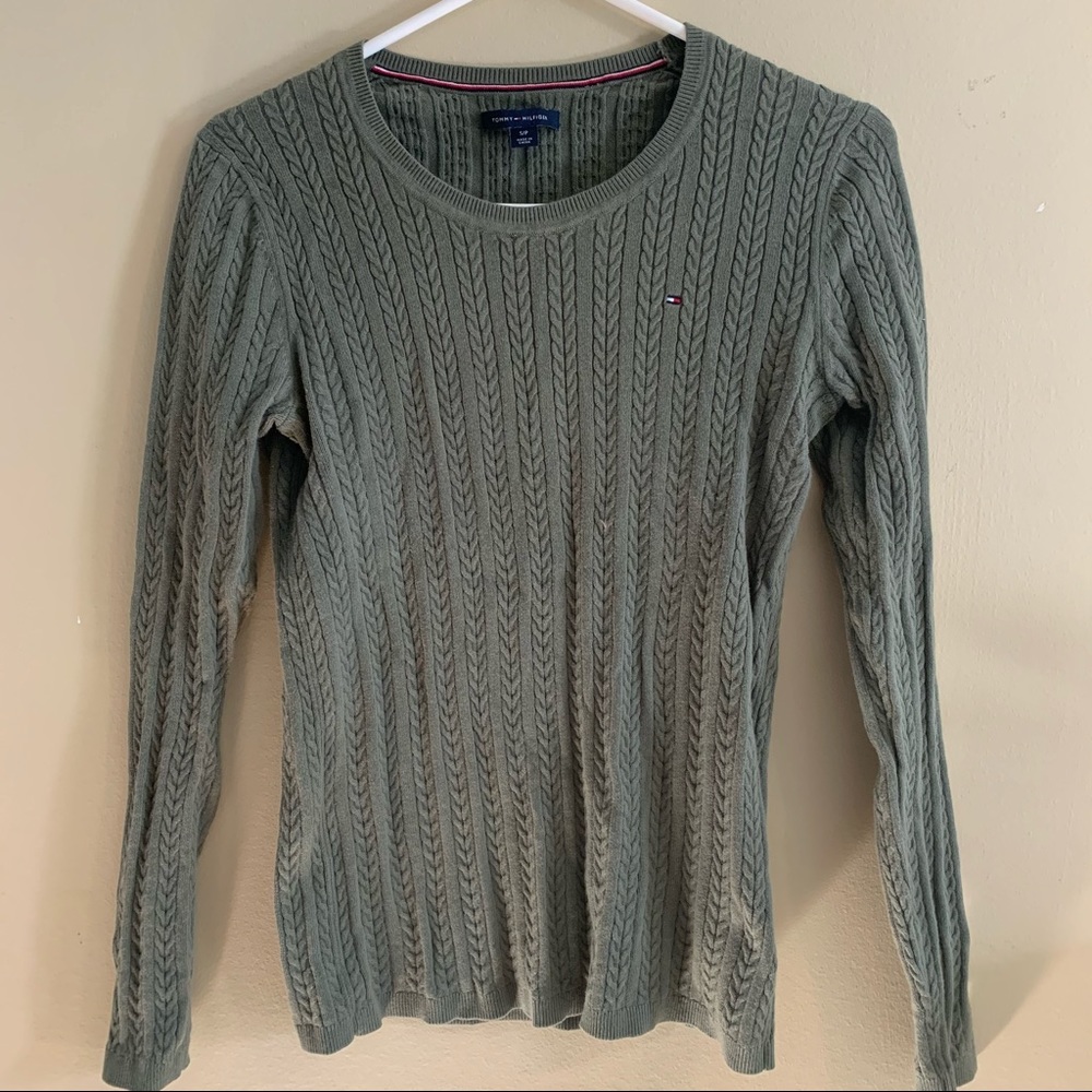 Khaki Green Tommy Hilfiger Knit Sweater
